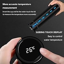 Stainless Steel Sports Water Bottle with LED Temperature Display, Double Wall Vacuum Insulated, 500 ML, Keeps Hot for 24 Hours